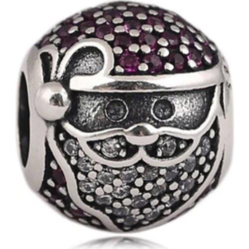 Hot Sale 925 Sterling Silver Christmas Santa Claus Beads Fit Original PAN Charm Bracelet DIYJewelry 2018 FREE SHIPPING