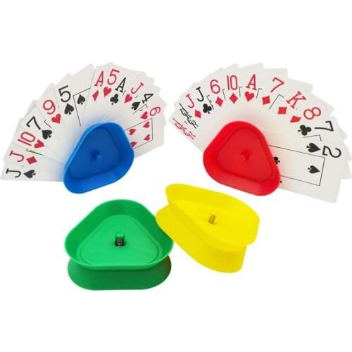 4pcs/set Triangular Cards Holder Durable Hands-Free Playing Cards Holder Board Game Poker Seat Lazy Poker Base Card Games