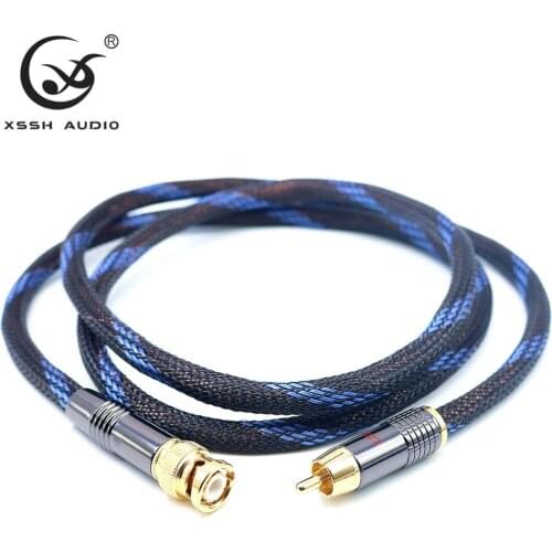1 pair XSSH audio 8.5mm diameter double shield 2 core 2.5mm pure coppre with Gold plated BNC Plug