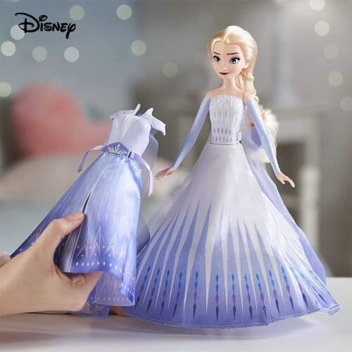 Disney Frozen 2 Elsas Transformation Fashion Action Figure Dolls with 2 Outfits Original Character Collectible Models E9420