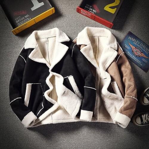 Mens lamb wool thickened warm snow windbreaker jacket casual winter clothing 5XL size