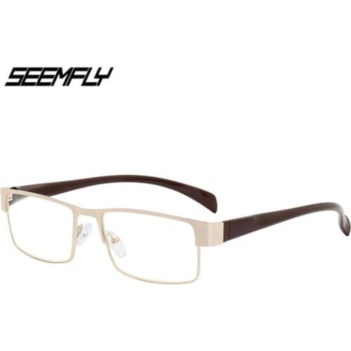 Seemfly Vintage Reading Glasses Men Women Metal Frame Presbyopic Glasses Classic Anti Blue Light Eyewear Diopter +1.0 To +4.0