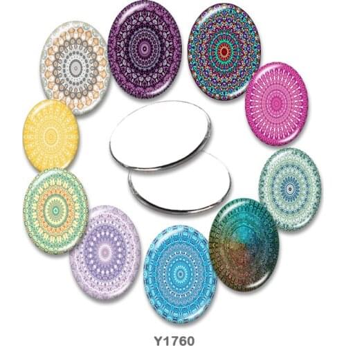 Pattern Oval glass cabochon 13x18mm/18x25mm/30x40mm flat back Making findings TRY1760