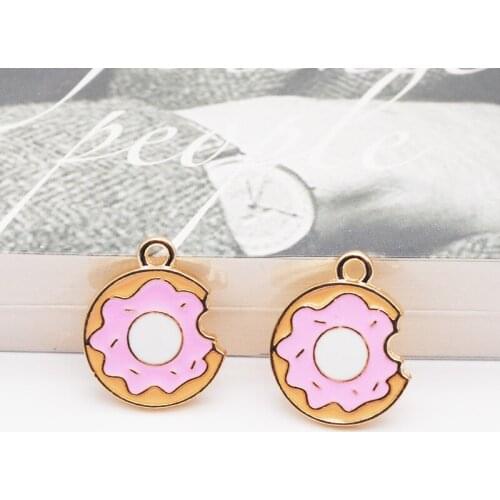 10pcs/lot Enamel Charms Oil Drop Zinc Alloy Gold-Color Floating Pendant Fashion Jewelry Accessories 18.5*15mm