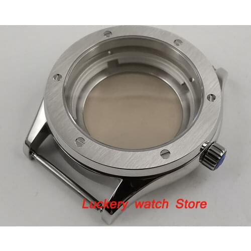 Parnis 42mm Polished Watch Case Sapphire Glass Suitable for NH35A Automatic Movement-BK26