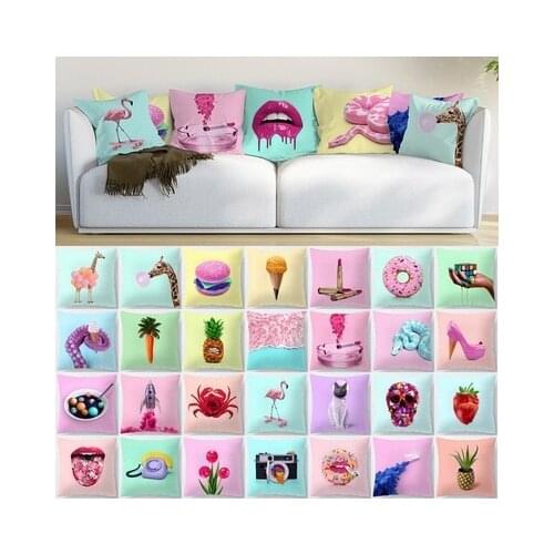 Simple color, fresh, lollipop, donut, giraffe, pillowcase, car sofa, cushion cover, home decoration