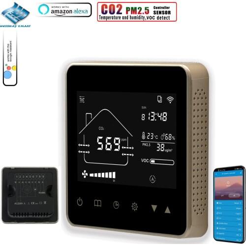 Simple Regulator CO2 PM2.5 Laser Sensor for AC/DC 0-10V Fan Control Humidity Temp VOC Monitor Smart TUYA WIFI RS485 Fresh Air