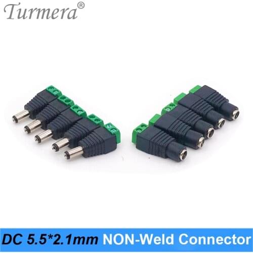 DC Connector 5.5*2.1mm Power Jack Adapter Plug Cable Connector for 3528/5050/5730 Led Strip Light and Screwdiver Battery Turmera