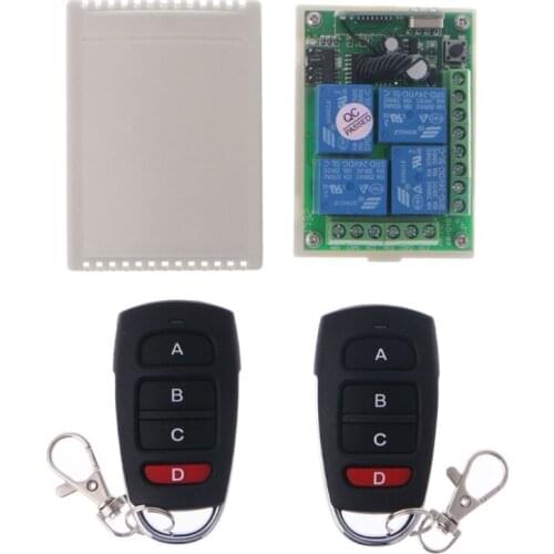 YYDS 24V 4CH Relay Wireless RF Remote Control Switch Receiver Module + 2 Transmitter