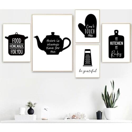 Modern kitchen decoration, kitchen utensils, wall art, oil painting, kitchen, quoting posters and printing black and white wall