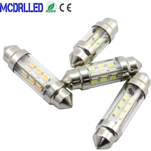 Mcdrlled Festoon 6V 12V 24V C5w C10w Car Reading LED Boat Light Trunk Lamp 1.5W White 36mm 39mm 42mm Auto Bulbs