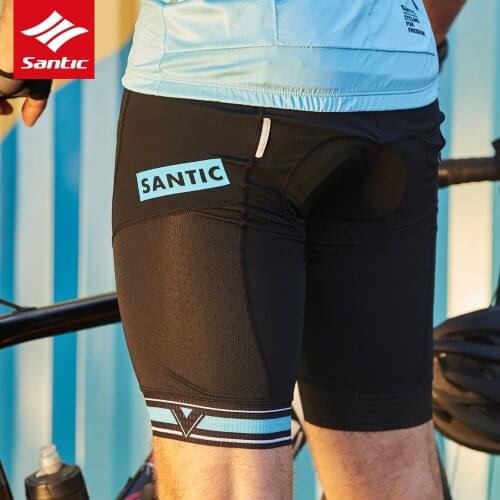Santic Men Cycling Shorts Mesh Bike Shorts Bicycle Clothing Coolmax 4D Pad MTB Mountain Riding Shorts Women Outdoor Bottoms