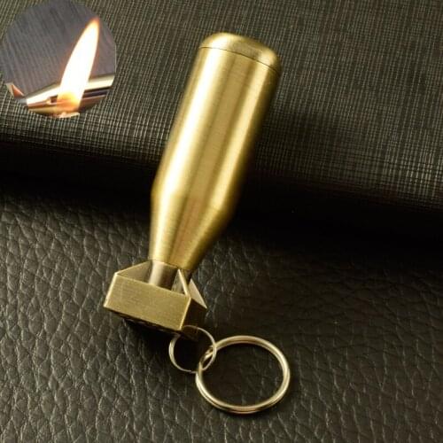 Atomic Bomb Shape Waterproof Ten Thousand Matches Kerosene Lighter Key Pendant Outdoor Fire Equipment Portable Million Lighters
