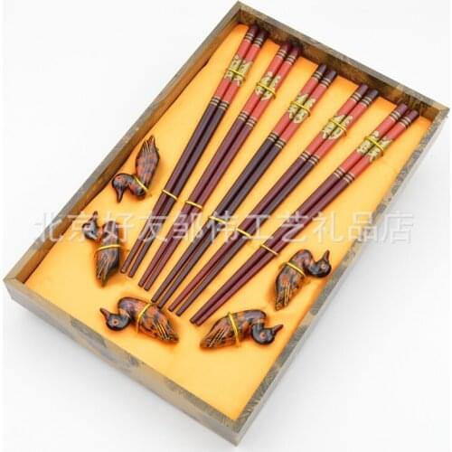 Upscale gift box Chinese wooden chopsticks wind folk crafts gift business abroad