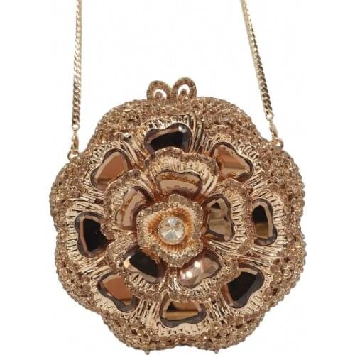 Female Flower Crystal diamond Clutch Purse for Women Formal Evening Bags Wedding Party Rhinestone Handbags chain shoulder bags