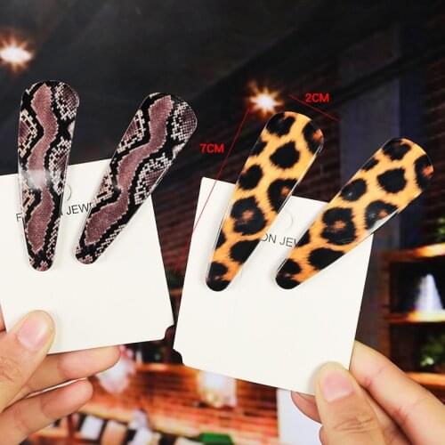 Snake Leopard Print Hair Clips Barrettes Shiny Leopard Animal Spots Rhinestone Bow Creative Hair Accessories Hairpins Wholesale