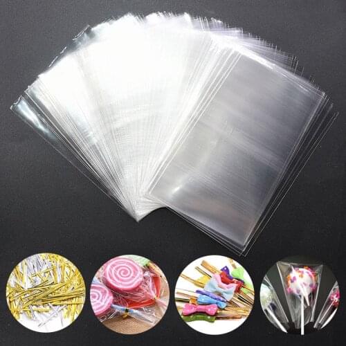 100pcs Transparent Opp Plastic Bags for Gift Candy Lollipop Cookie Packaging Cellophane Bag Wedding Party Gift Bag