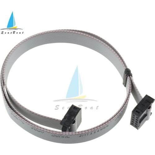 2PCS 2.54mm 10 PIN 70CM JTAG ISP Download Cable Gray Flat Ribbon Data Cable FOR DC3 IDC BOX HEADER