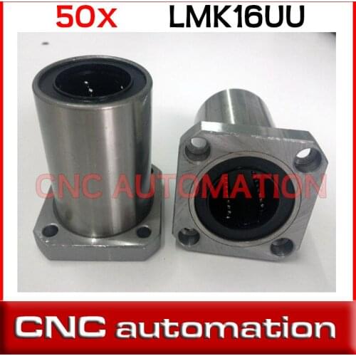 50pcs LMK16UU square flange linear bearing 16mm square flange linear motion bearing CNC BUSH