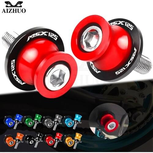 Motorcycle Accessories 8MM Swingarm MF13 Spools Stand Screws FOR HONDA GROM MSX125 2014-2017 2016 2015 CNC Aluminum MSX125 LOGO