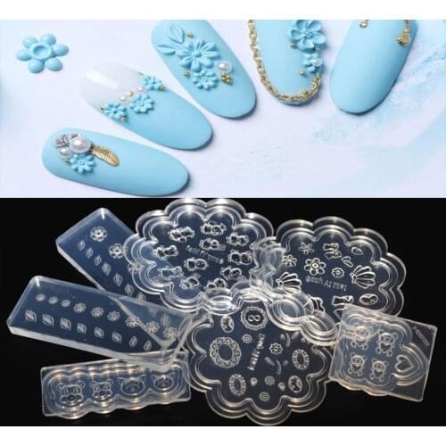 Floral 3D Acrylic Mold for Nail Art Decoration / UV gel Sculpture Mold Silicone Flower leaf Template Manicure/ emboss Mold,H541