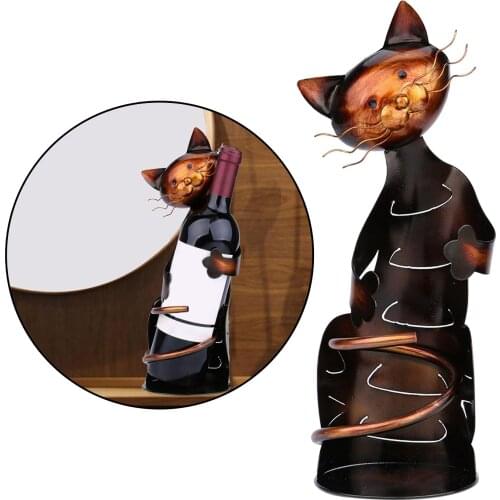 Novelty Wine Bottle Holder Cute Cat Wine Racks Countertop Champagne Display