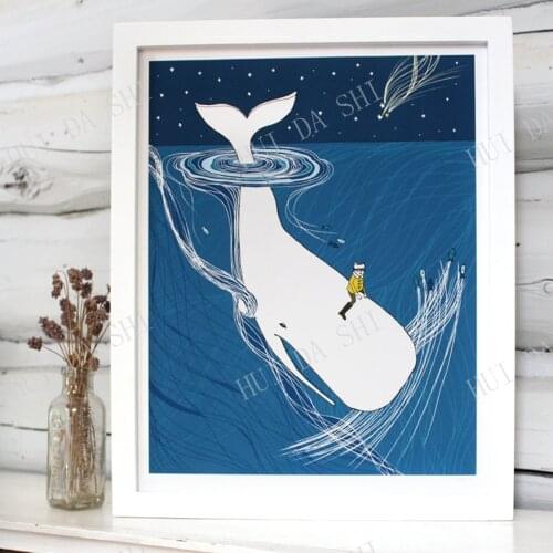 Whale nursery art. Whale Rider print