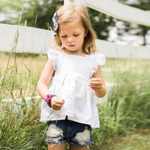 New Summer Toddler Baby Girls Dress Sleeveless white cotton Kids Pink Party dresses Vestidos Children dress