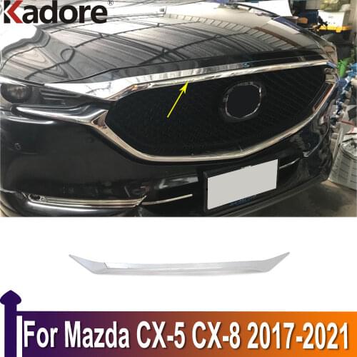 For Mazda CX-5 CX5 CX-8 CX8 2017 2018 2019 2020 Chrome Front Grille Trim Racing Grills Around Frames Decoration Car Accessories