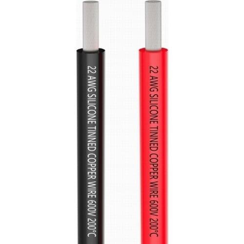 22 Gauge Electrical Wire [1.5 m Black And 1.5 m Red] Flexible Silicone Wire of Tinned Copper Wire, solder through quickly