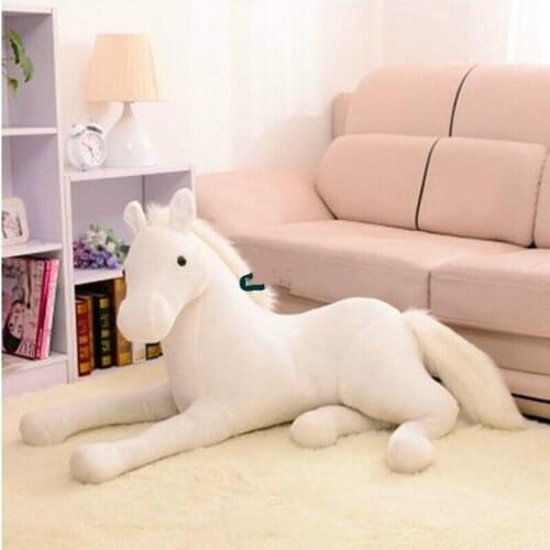 Giant Soft Horse Plush Emulational Stuffed Animal Toy Doll Kid Gift Cute Cushion Childrens Doll Toy Cotton 130*60cm