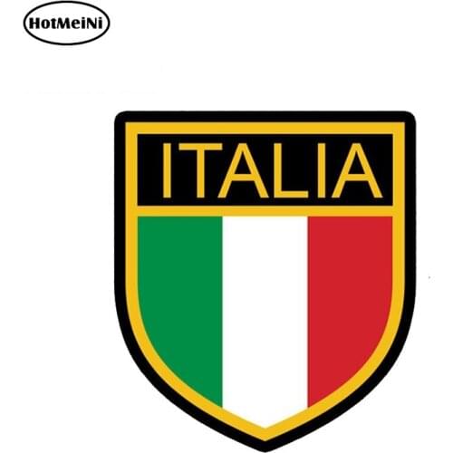 HotMeiNi 13cm x 12cm Car Styling ITALY Decal Vinyl Sticker Italia Antique Retro Car Shield Flag Waterproof Car Stickers