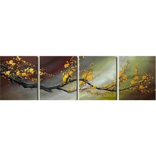 Art Plum Blossom Canvas Modern 100% Hand-painted Modern Abstract Flower Oil Paintings On Canvas for Home Decorations Art Work
