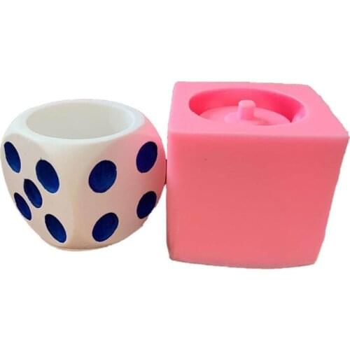 Dice Flowerpot Mold Big Suqare Resin Plant Mold Concrete Flower Pot Mould Tools 85LF