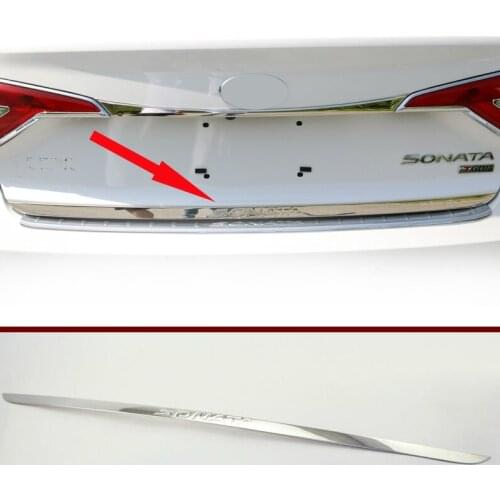 For Hyundai Sonata MK9 2015 2016 2017 Stainless Steel Rear Trunk Lid Cover Trim