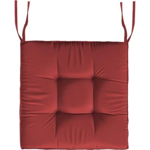 40x40cm Square Solid Color Seat Cushion with Non-Slip Ties Water-Resistant Outdoor Patio Thickened Chair Pads Floor Pillow B03E