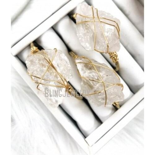 Rustic Crystal Quartz Cuff Boho Cuff Bridesmaid Bracelet Bridesmaid Jewelry Gold Wire Wrapped Large Gemstone Rustic Gift BM37830