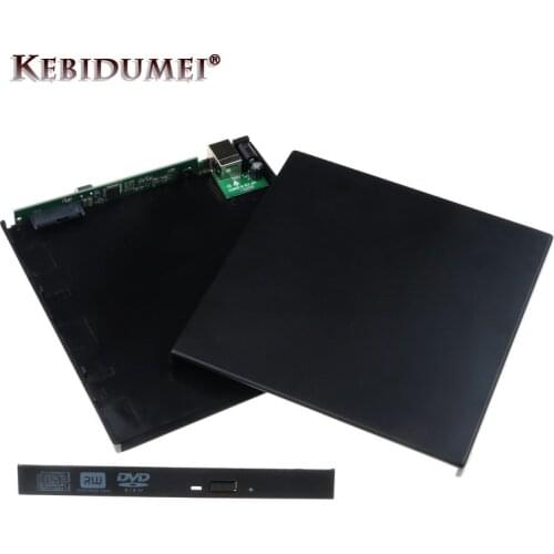 Hot 12.7mm SATA External Case USB 2.0 DVD CD DVD-Rom Case For Laptop CD/DVD Optical Drive Portable Slim Wholesale