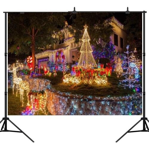 Lyavshi Wonderful Light Christmas Garden Photography Backdrops Vinyl Backdrop Custom Photographic Backgrounds For Photo Studio