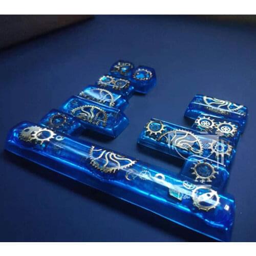 Mechanical Gear Resin Spacebar Keycaps For Cherry Mx Switch Mechanical Keyboard OEM Profile Black Blue Customized Handmade Caps