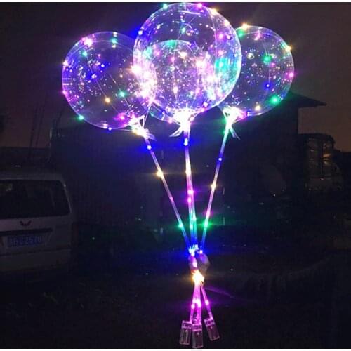 Reusable Luminous LED Balloon Round Clear Balloon Birthday Party Wedding Decoration LED Bubble Balloon Kids Baby Shower LBV