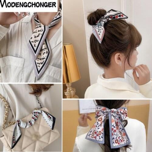 Fashion Polyester Bandana Square Scarf For Women Headband Multifunctional Streamer Hair Ring Headwear Head Wrap Hair Accessories