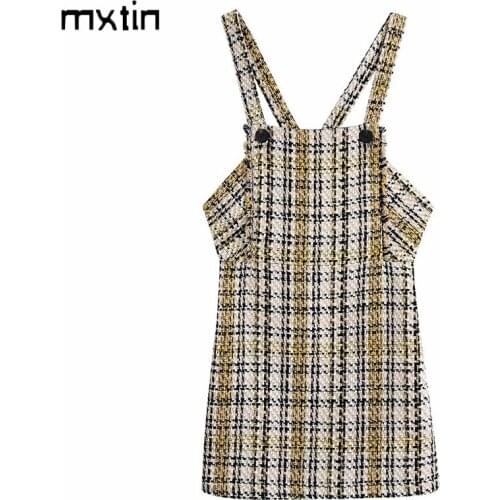 Модные платья в клетку Mxtin China At AliExpress