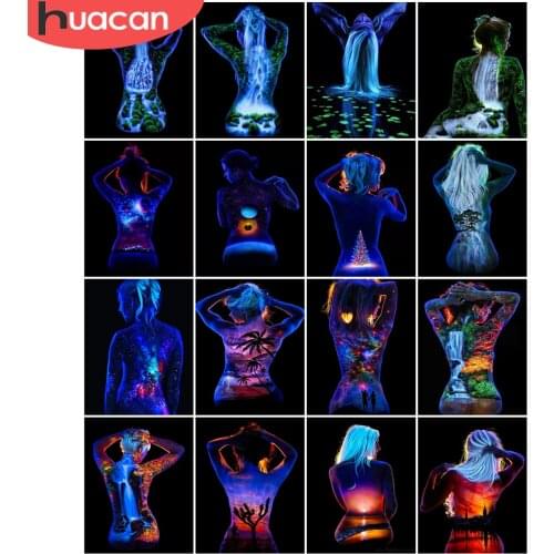 HUACAN Painting By Numbers Women Figure Wall Art Unique Gift Hand Painted On Canvas Picture By Numbers Girl For Living Room