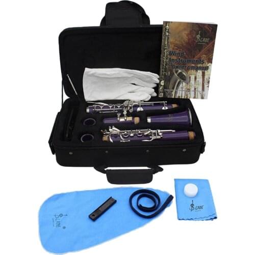 Durable Nickel Plated 17 Keys Bb Clarinet Cleaning Swab Glove Reed Clip Set