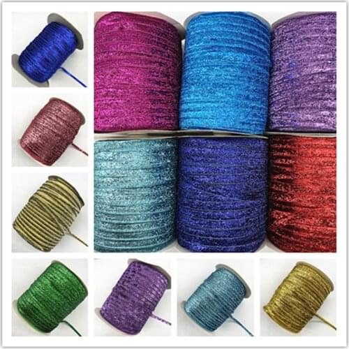 New15mm Glitter Velvet Ribbon No Elastic Single Face Ribbon Headband Clips Bow Decoration