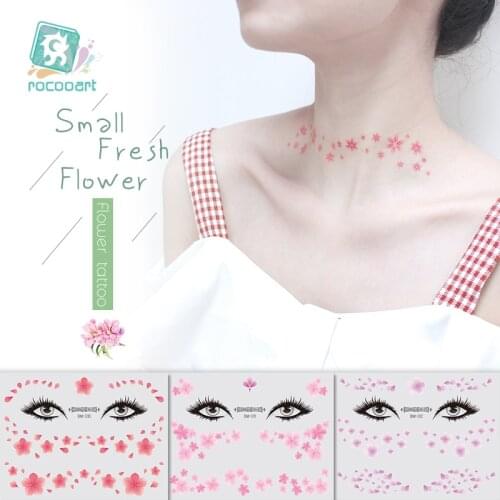 1PCS New fresh Flower Temproary Tattoo Sticker Sexy Small Daisy Cherry Water Transfer Taty Makeup Party Face Fake Tattoo