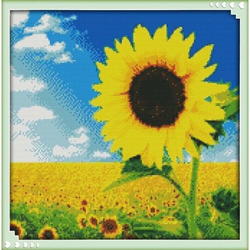 Sunflower (5) cross stitch kit flower 14ct 11ct printed fabric canvas stitching embroidery DIY handmade needlework