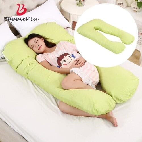 Bubble Kiss Pregnant Pillow Pure Cotton Home Body Pillow U-Shaped Side Sleeper Pregnancy Pillow Maternity Lumbar Throw Pillows