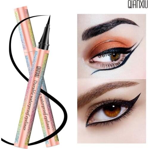 QianXiu 4D Starry Eyeliner Lasting Waterproof And Quick-drying Without Blooming Cool Black Eyeliner Liquid Eyeliner Makeup TSLM1